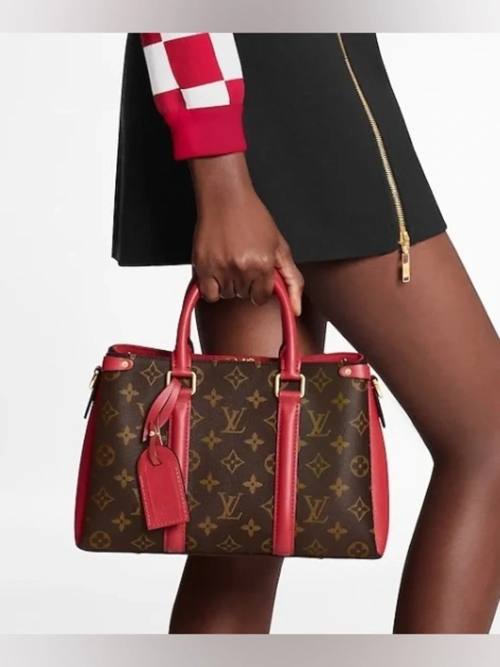 Louis Vuitton Small Soufflot Tote Monogram Canvas with Leather